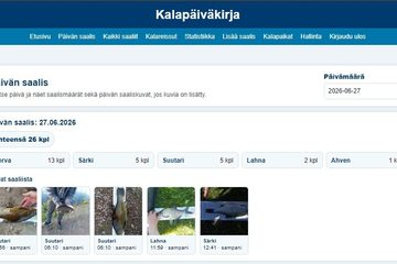 Päivän saaliiden näkymä